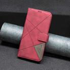 For Motorola Moto G55 Magnetic Buckle Rhombus Texture Leather Phone Case(Red) - 2