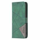 For Motorola Moto G55 Magnetic Buckle Rhombus Texture Leather Phone Case(Green) - 3