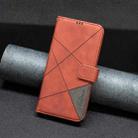 For Motorola Moto G55 Magnetic Buckle Rhombus Texture Leather Phone Case(Brown) - 2