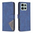 For Motorola Moto G75 5G Magnetic Buckle Rhombus Texture Leather Phone Case(Blue) - 1