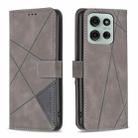 For Motorola Moto G75 5G Magnetic Buckle Rhombus Texture Leather Phone Case(Grey) - 1