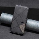 For Motorola Moto G75 5G Magnetic Buckle Rhombus Texture Leather Phone Case(Black) - 2