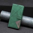 For Motorola Moto G15 Magnetic Buckle Rhombus Texture Leather Phone Case(Green) - 2