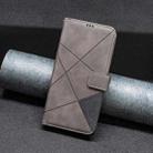 For Motorola Moto G15 Magnetic Buckle Rhombus Texture Leather Phone Case(Grey) - 2