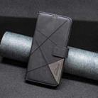 For Motorola Moto G15 Magnetic Buckle Rhombus Texture Leather Phone Case(Black) - 2