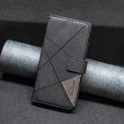 For Motorola Moto G05 Magnetic Buckle Rhombus Texture Leather Phone Case(Black) - 2