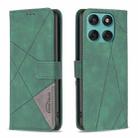 For Motorola Edge 60 Fusion Magnetic Buckle Rhombus Texture Leather Phone Case(Green) - 1