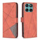 For Motorola Edge 60 Fusion Magnetic Buckle Rhombus Texture Leather Phone Case(Brown) - 1