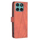 For Motorola Edge 60 Fusion Magnetic Buckle Rhombus Texture Leather Phone Case(Brown) - 3