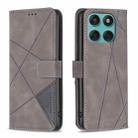 For Motorola Edge 60 Fusion Magnetic Buckle Rhombus Texture Leather Phone Case(Grey) - 1