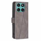 For Motorola Edge 60 Fusion Magnetic Buckle Rhombus Texture Leather Phone Case(Grey) - 3