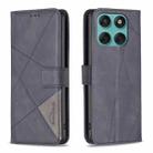 For Motorola Edge 60 Fusion Magnetic Buckle Rhombus Texture Leather Phone Case(Black) - 1