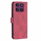 For Motorola Edge 60 Pro Magnetic Buckle Rhombus Texture Leather Phone Case(Red) - 3