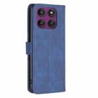 For Motorola Edge 60 Pro Magnetic Buckle Rhombus Texture Leather Phone Case(Blue) - 3