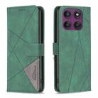 For Motorola Edge 60 Pro Magnetic Buckle Rhombus Texture Leather Phone Case(Green) - 1