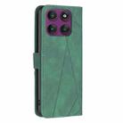 For Motorola Edge 60 Pro Magnetic Buckle Rhombus Texture Leather Phone Case(Green) - 3