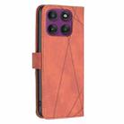 For Motorola Edge 60 Pro Magnetic Buckle Rhombus Texture Leather Phone Case(Brown) - 3