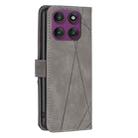 For Motorola Edge 60 Pro Magnetic Buckle Rhombus Texture Leather Phone Case(Grey) - 3
