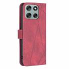 For Motorola Moto G56 5G Magnetic Buckle Rhombus Texture Leather Phone Case(Red) - 3