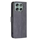 For Motorola Moto G56 5G Magnetic Buckle Rhombus Texture Leather Phone Case(Black) - 3