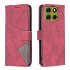For Motorola Moto G86 5G Magnetic Buckle Rhombus Texture Leather Phone Case(Red) - 1