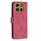 For Motorola Moto G86 5G Magnetic Buckle Rhombus Texture Leather Phone Case(Red) - 3