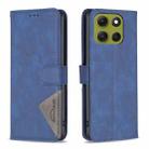 For Motorola Moto G86 5G Magnetic Buckle Rhombus Texture Leather Phone Case(Blue) - 1