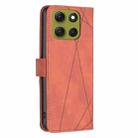 For Motorola Moto G86 5G Magnetic Buckle Rhombus Texture Leather Phone Case(Brown) - 3