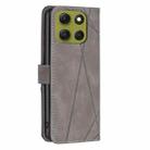 For Motorola Moto G86 5G Magnetic Buckle Rhombus Texture Leather Phone Case(Grey) - 3