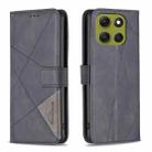 For Motorola Moto G86 5G Magnetic Buckle Rhombus Texture Leather Phone Case(Black) - 1