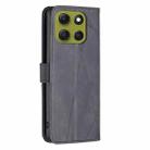 For Motorola Moto G86 5G Magnetic Buckle Rhombus Texture Leather Phone Case(Black) - 3