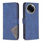 For Realme 11 5G Magnetic Buckle Rhombus Texture Leather Phone Case(Blue) - 1