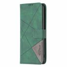 For Realme 12+ 5G Magnetic Buckle Rhombus Texture Leather Phone Case(Green) - 2