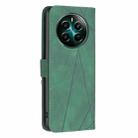 For Realme 12+ 5G Magnetic Buckle Rhombus Texture Leather Phone Case(Green) - 3