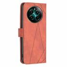 For Realme 12+ 5G Magnetic Buckle Rhombus Texture Leather Phone Case(Brown) - 3
