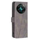 For Realme 12+ 5G Magnetic Buckle Rhombus Texture Leather Phone Case(Grey) - 3