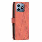 For Realme C61 / C63 Magnetic Buckle Rhombus Texture Leather Phone Case(Brown) - 3