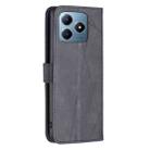 For Realme C61 / C63 Magnetic Buckle Rhombus Texture Leather Phone Case(Black) - 3