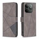 For Realme GT 6 / GT 6T Magnetic Buckle Rhombus Texture Leather Phone Case(Grey) - 1