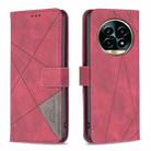 For Realme 13 Pro 5G / 13 Pro+ 5G Magnetic Buckle Rhombus Texture Leather Phone Case(Red) - 1