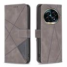 For Realme 13 Pro 5G / 13 Pro+ 5G Magnetic Buckle Rhombus Texture Leather Phone Case(Grey) - 1