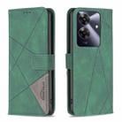 For Realme Note 60 / C61 Magnetic Buckle Rhombus Texture Leather Phone Case(Green) - 1