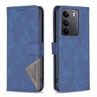 For Realme C75 4G Magnetic Buckle Rhombus Texture Leather Phone Case(Blue) - 1