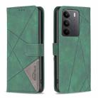 For Realme C75 4G Magnetic Buckle Rhombus Texture Leather Phone Case(Green) - 1