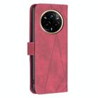 For Realme 14 Pro Magnetic Buckle Rhombus Texture Leather Phone Case(Red) - 3