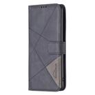 For Realme 14 Pro Magnetic Buckle Rhombus Texture Leather Phone Case(Black) - 2