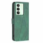 For Realme 14X 5G Magnetic Buckle Rhombus Texture Leather Phone Case(Green) - 3