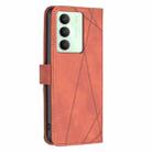 For Realme 14X 5G Magnetic Buckle Rhombus Texture Leather Phone Case(Brown) - 3