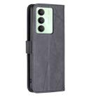 For Realme 14X 5G Magnetic Buckle Rhombus Texture Leather Phone Case(Black) - 3