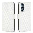 For Realme C65 4G Diamond Lattice Wallet Flip Leather Phone Case(White) - 1